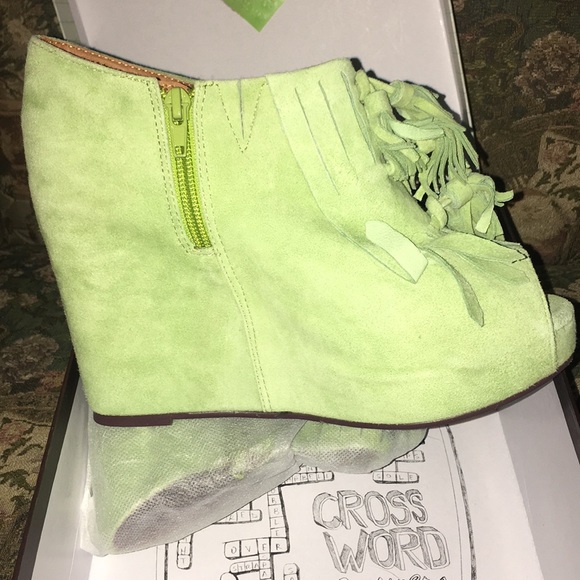 Jeffrey Campbell Shoes - Suede green wedged Jeffrey Campbell